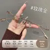 Gafas Graduadas de Gama Alta Sin Montura para Mujer, Titanio Puro Ultraligero, Aspecto Natural, Se Pueden Montar con Lentes Graduadas, Monturas de Alambre Dorado