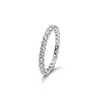 Anel de prata de lei S925 com moissanita de 2 mm totalmente cravejado para mulheres, empilhável, luxo leve, toque de alta qualidade, joias de atacado anel de diamante HW