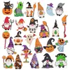 Pintura de Diamantes 5D DIY Pegatinas Aleatorias Pegatinas de Pared Pegatinas Hechas a Mano para Niños Dibujos Animados Halloween Calavera Calabaza Perforador Redondo
