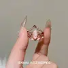 Anillo de Tres Capas con Pedrería Corte Marqués Retro Francés Moda de Nicho Estilo de Corte de Corte Alto Lujo Ligero Exquisito Anillo Personalizado