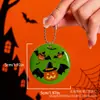 Colgante Llavero de Halloween en Stock, Impresión Redonda de PVC, Llavero de Decoración para Regalo de Fiesta de Halloween