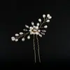 Horquilla de Novia para el Cabello en Oro y Plata con Perla Blanca Horquilla Europea y Americana Accesorios de Estilismo para Vestido de Novia