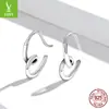 Aretes de plata con charm original Simple Love para mujer, alta gama, línea de moda, combinan con todo, aretes de plata s925 SCE1333