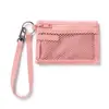 Nueva Bolsa de Almacenamiento de Fibra de Poliéster Japonesa Bolsa Pequeña Portatarjetas Bolsa de Almacenamiento de Doble Capa de Malla Bolsa de Cosméticos Bolsa de Almacenamiento de Malla