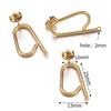 Pendientes geométricos de acero inoxidable europeos y americanos con forma de abanico y relieve irregular. Accesorios de joyería DIY transfronterizos.