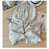 Pantalones Cropped de Pierna Ancha de Algodón y Lino Vintage para Mujer, Pantalones Casuales Finos de Verano, Pantalones Sueltos Frescos de Talla Grande con Protección Solar para Caminar