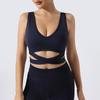 [Modelo Personalizado] Sutiã Esportivo Fitness Feminino Costas Sexy Sutiã de Yoga Decote V Alças Roupa Íntima Pedido Mínimo 300 Peças