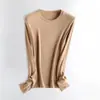 Camiseta de Base Meiyabi Proteína Essência Gola Redonda Manga Longa para Mulheres Outono e Inverno Novo Estilo Cor Lisa Moda Versátil Top