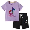 Nueva Camiseta de Verano 2026 para Niños Ropa Infantil de Comercio Exterior Estilo Coreano Ins Algodón Manga Corta y Pantalones Cortos Conjunto de Dos Piezas para Niños