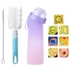 Bestseller transfronteiriço: Copo divertido feito de material Tritan de grau alimentício, 0 calorias, 0 açúcar, vem com uma escova para copo, tampa de abrir e fechar e canudo, copo perfumado
