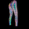 Europa y Estados Unidos transfronterizos nuevos mallas reflectantes coloridas de piel de serpiente para mujer fitness deportes cadera elástica pantalones casuales leggings