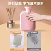Suministrado directamente por el fabricante: bolsa de agua caliente para calentar el estómago, calentador de manos, adecuado para estudiantes mujeres, con forro de felpa para terapia de calor abdominal, hecho de silicona