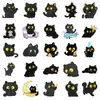 Set de 50 Piezas de Estilo Nuevo Transfronterizo de Pegatinas de Gato Negro de Ojos Grandes de Dibujos Animados, Pegatinas de Gato Negro Lindas y Adorables para Botellas de Agua y Tabletas, Pegatinas Decorativas Impermeables