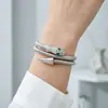 Pulseiras de titânio e aço europeias e americanas transfronteiriças, best-sellers da Amazon, pulseiras de estilo geométrico simples, joias de aço inoxidável que não desbotam atacado