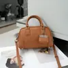 Bolsa Boston Hobo Feminina de Couro Genuíno Transfronteiriça Togo Couro Bovino de Camada Superior Versátil para Ombro e Transversal