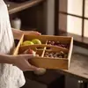Plato de Frutas de Nueve Compartimentos para Preparar Té Junto a la Estufa, Bandeja de Madera con Compartimentos Divididos, Plato Lateral para Olla Caliente