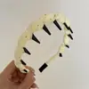 Diadema Ondulada Larga con Dientes Estilo Coreano, Simple de Lunares, Cruzada, para Mujer, Versátil para Salir, Diadema para Sujetar el Cabello, Accesorio de Cabello de Moda