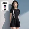 Traje de baño para mujer 2026 modelo nuevo, estilo falda de una pieza, conservador, que oculta el abdomen, adelgazante, deportivo, con shorts tipo boxer, adecuado para que lo usen estudiantes en aguas termales y para nadar
