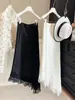 Falda Irregular con Empalme de Encaje para Mujer, Nuevo Estilo Primavera/Verano 2026, Textura de Satén de Seda de Acetato, Elegante Falda Ajustada al Cuerpo que Resalta la Cadera