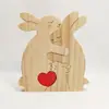 Nuevo Producto Transfronterizo Rompecabezas de Madera Familia Feliz Madera Sólida Set de Conejos Artesanía Muebles para el Hogar DIY Día de la Madre