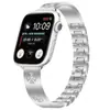 Adecuado para Apple Watch Correa de Reloj Adelgazante Metálica de Margarita Applewatch Generación 8910 Correa de Reloj de Acero Inoxidable