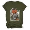 Estação Independente Europeia e Americana do eBay Nova Camiseta Café Abóbora Caveira Halloween Divertida Gola Redonda Manga Curta