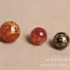 Mantra de Seis Palabras Cuentas Redondas Estampadas en Oro DIY Joyería de Cristal Cuentas Espaciadoras Cuentas Sueltas Semi-Terminadas