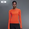 Otoño e Invierno Nuevo Top Transpirable Deportivo de Manga Larga con Cuello Redondo para Mujer Elástico Ajustado Running Fitness Casual Ropa de Yoga