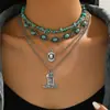 Set de Collar Estilo Vaquero Occidental Más Vendido Transfronterizo de Temu Cuerda para el Cuello con Cierre de Cabeza de Toro Retro y Sombrero de Terciopelo
