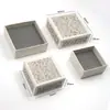 Caja Extraíble de Metal con Textura Creativa, Caja para Collares Estilo Vintage con Tapa y Base, Caja Texturizada para Pendientes y Anillos con Diseño en Relieve, En Stock