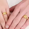 Anillo de Latón Dorado Huang Jie para Hombres y Mujeres Anillo de Pareja Anillo de Oro Dragón y Fénix Anillo de Boda para Novia