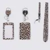 Cordón para teléfono con estampado de leopardo en forma de corazón con tarjetero para tarjetas de autobús, tarjetas de estudiante, credenciales de trabajo, correa multifuncional para el cuello de carcasa dura