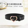 Cinturón Nuevo Versátil de Mezclilla con Hebilla de Corazón Simple Versátil Moda para Jeans Estudiante Decorativo Cinturón para Mujer