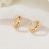 Zhongxing Nuevo simple redondo arco triángulo de doble cara hebilla de oreja pendientes pequeños exquisitos para mujer elegantes de alto sentido
