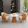 Conjunto Simples e Luxuoso de Sofá Individual e Mesa de Centro para Lazer, Recepção de Hotel, Escritório de Vendas e Salão de Beleza