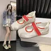 Zapatos Mary Jane para Mujer 2026 Otoño Nuevo Color Patchwork Velcro Boca Baja Casual Zapatos de una Sola Pieza Suela Gruesa Suela Suave Versátiles Zapatos para Mujer