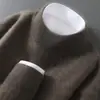 Novo Suéter de Lã 100% Pura Outono/Inverno Masculino Gola Alta Meia Tricô Pulôver Suéter Casual Amplo Base Suéter de Caxemira