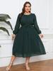 Tiro Real Vestido para Mujer Tallas Grandes Elegante Exportación Europea y Americana Transfronterizo Amazon Chifón Cintura Gorda Vestido MM para Mujeres