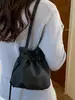 Bolsa de la suerte con cordón de estilo coreano de moda para mujer, nueva moda primavera 2026 bolsa nube, bolso de hombro y bandolera tipo cubo