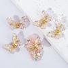 Borboleta de nail art tridimensional inteligente mágica primavera borboleta resina de liga móvel Aurora pó unha joias atacado