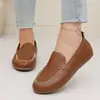 Comercio electrónico transfronterizo, talla grande, colección primavera/otoño 2026, zapatos de suela plana, mocasines de suela blanda, zapatos de mujer con punta redonda, zapatillas blancas casuales, mocasines