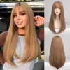 Amazon Peluca de Moda de Cabello Largo Lacio Europeo y Americano Transfronteriza Peluca de Cabello Lacio Más Vendida en África Cobertura Completa de la Cabeza con Flequillo Lacio