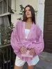 Cardigan de Camisa Elegante Fino Transparente Color Sólido Manga de Linterna con Cinturón y Corbata Nuevo Estilo Otoño 2026 Europeo y Americano Transfronterizo