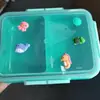 Contenedor rectangular de plástico para alimentos para refrigerador, congelador y despensa, con tapón de orificio de aire, apto para microondas y lonchera hermética