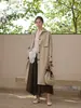 Comos Cms 2026 Otoño Nuevo Casual Solapa Longitud Media Botonadura Única Gabardina para Mujer 258199