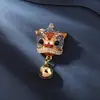 Broche Peônia Esmaltado Estilo Chinês Retro Feminino de Alta Qualidade para Hanfu Cheongsam Acessórios Exquisitos Alfinete Elegante