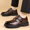 Sapatos masculinos casuais para aumento de altura Sapatos masculinos preguiçosos Sapatos de couro com sola grossa e velcro Sapatos de trabalho sem cadarço Sapatos de algodão grossos e quentes para homens