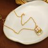 Colar de Pérolas Jardim Retro Francês Monet Design de Nicho Temperamento Gentil Elegante Corrente para Clavícula Acessórios Corrente Mulheres