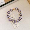 Pulsera de Flor de Contraste de Color Gota de Aceite de Diamante Vintage Antiguo Lujo Ligero Nicho Pulsera Retro Pulsera de Alta Gama para Mujer