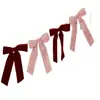 Decoraciones de Lazos de Terciopelo Transfronterizos para Navidad, Bodas y Fiestas Navideñas, Guirnaldas de Lazos Rosas al por Mayor